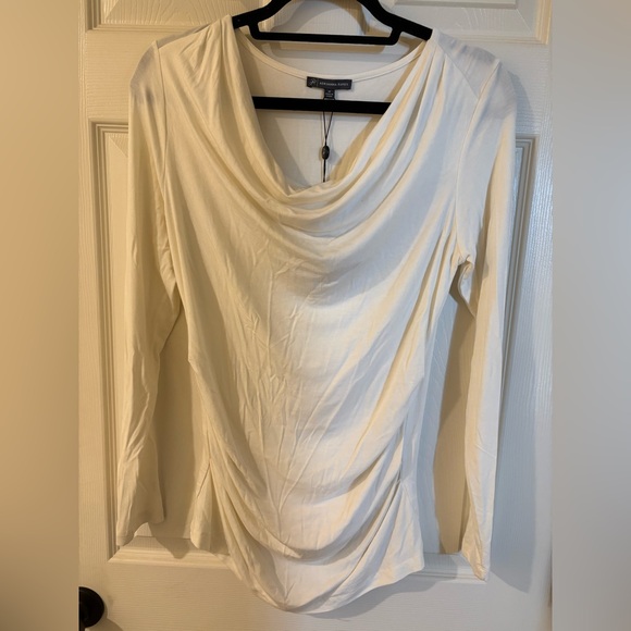 Adrianna Papell Cream Long Sleeve Top - Picture 1 of 9